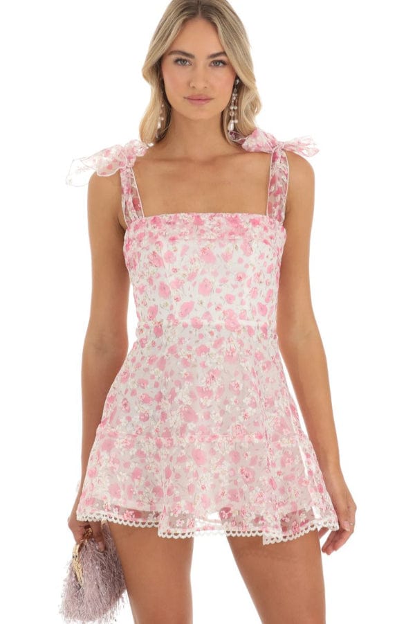 Robe Fleurie Rose Poudré