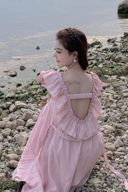 Robe Fluide Rose Poudré
