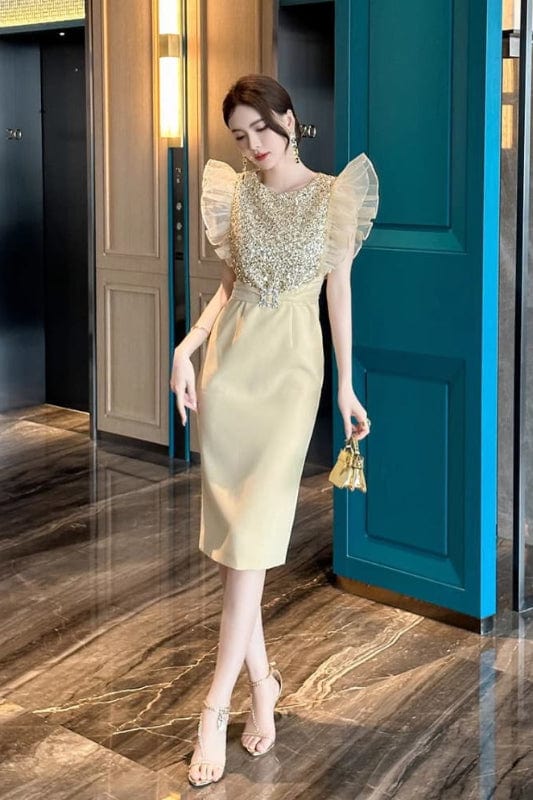 Robe Fourreau Champagne