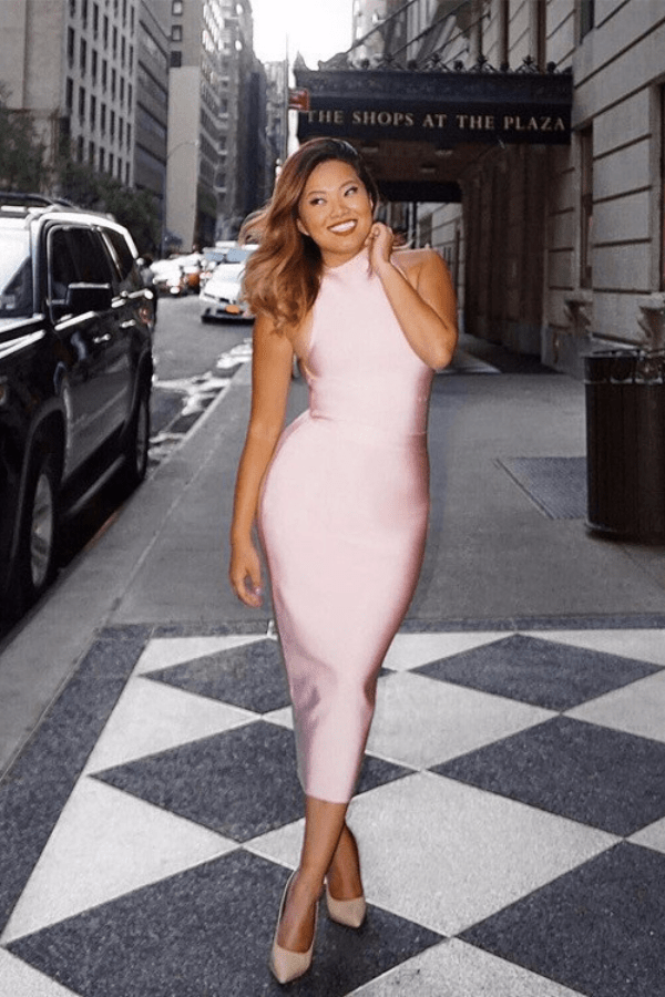 Robe Fourreau Rose Pâle