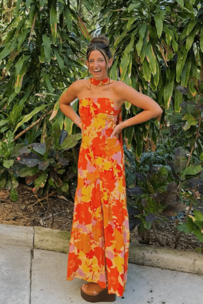 Robe Imprimée Orange