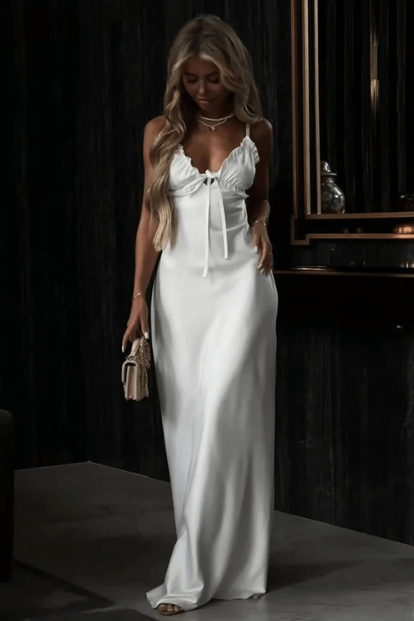 Robe Longue Blanche Demoiselle D'Honneur
