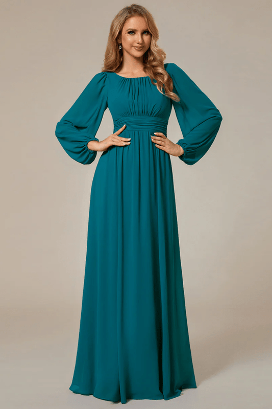 Robe Longue Bleu Canard