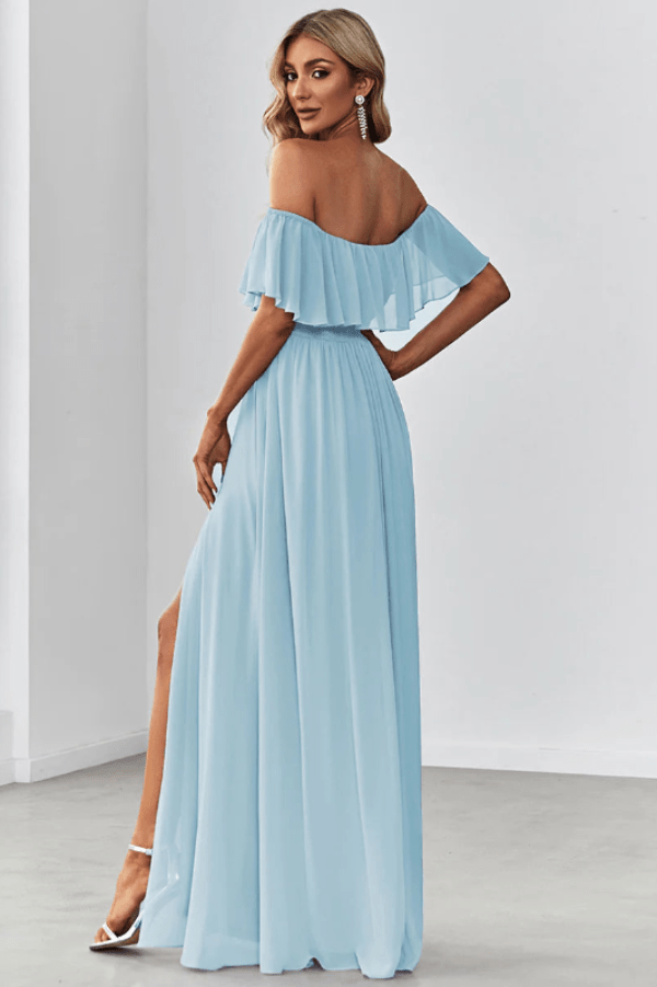 Robe Longue Bleu Ciel Demoiselle D'Honneur