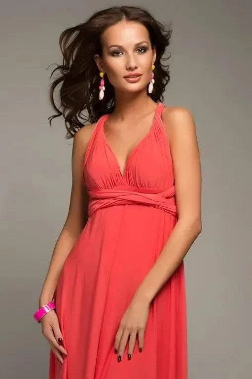 Robe Longue Corail Demoiselle D'Honneur