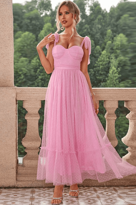 Robe Longue Demoiselle D'Honneur Rose