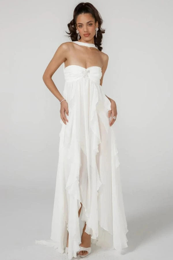 Robe Longue Fluide de Demoiselle D'Honneur