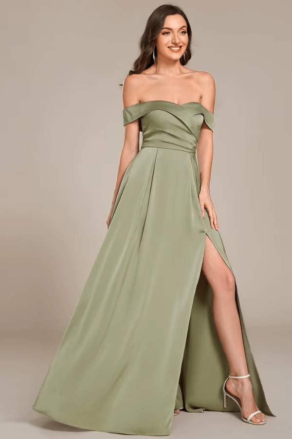Robe Longue Vert Sauge Mariage