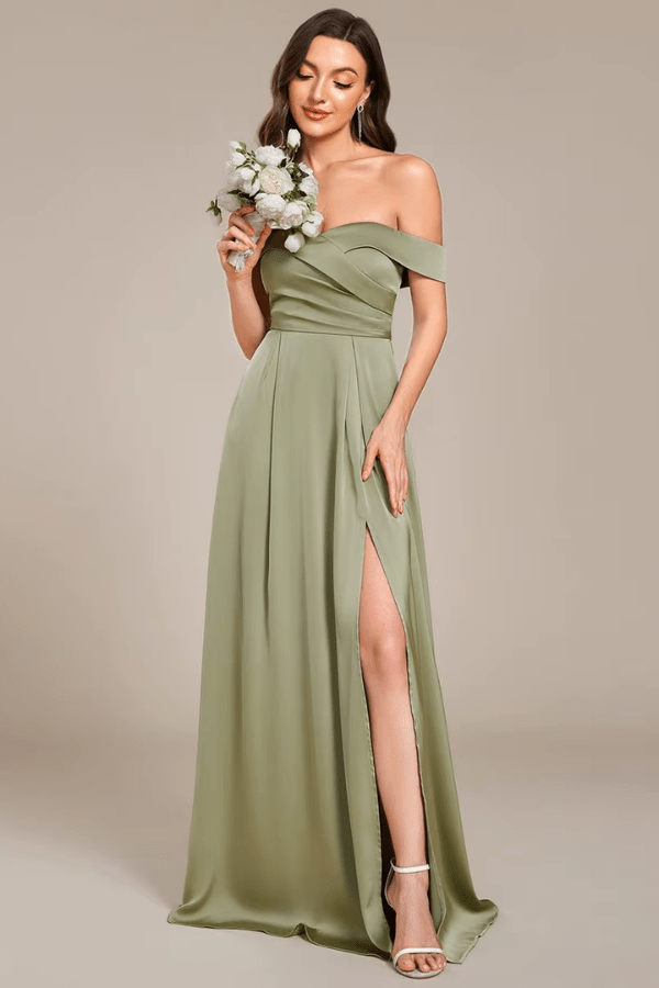 Robe Longue Vert Sauge Mariage