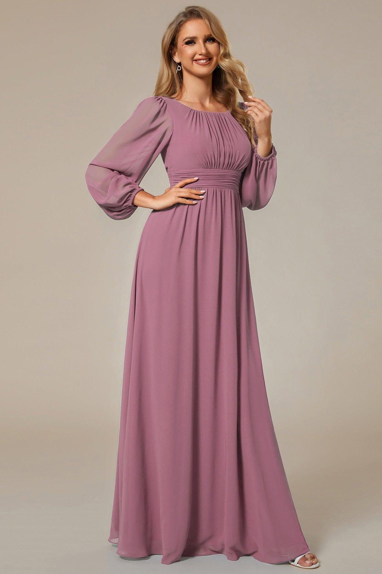 Robe Longue Vieux Rose Mariage