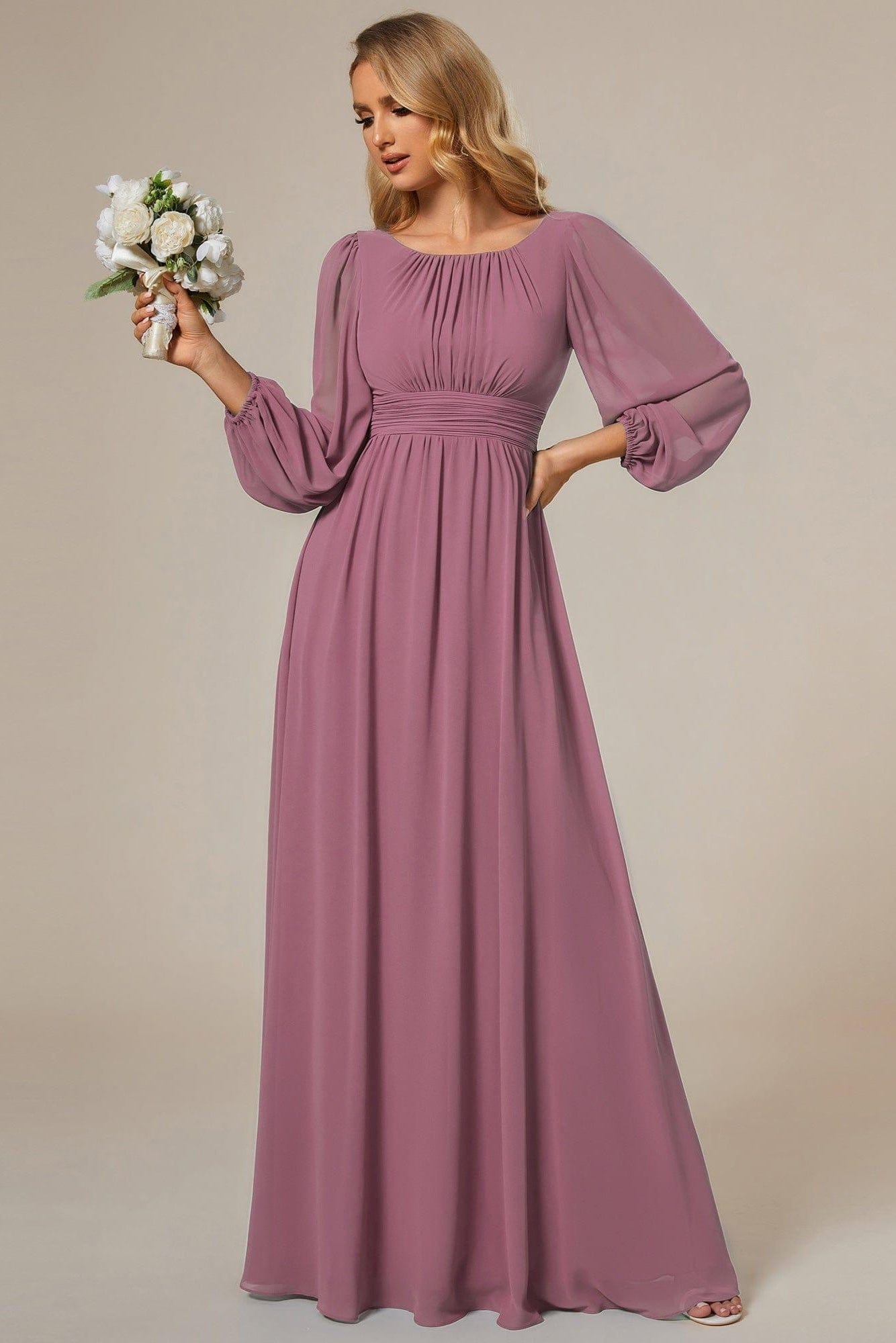 Robe Longue Vieux Rose Mariage