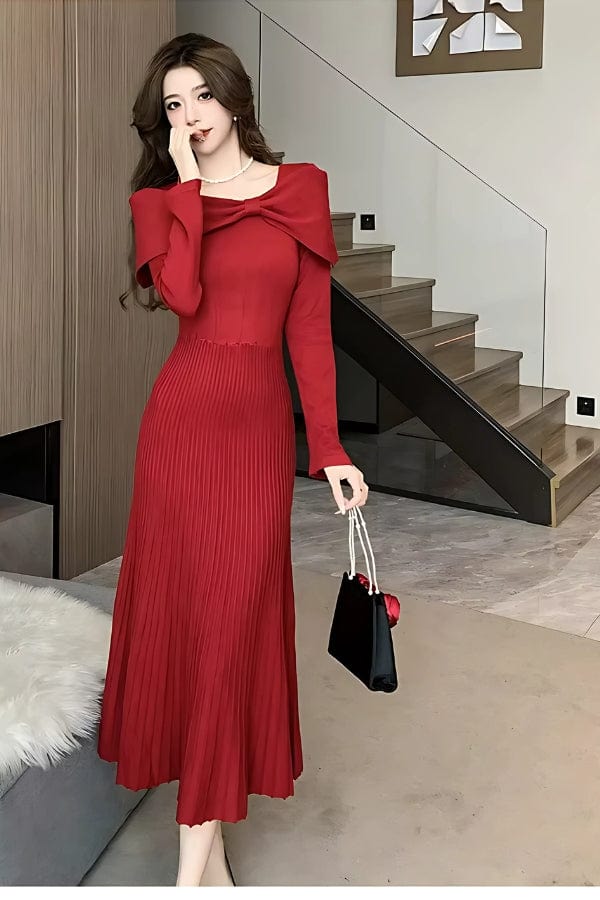 Robe Maille Bordeaux