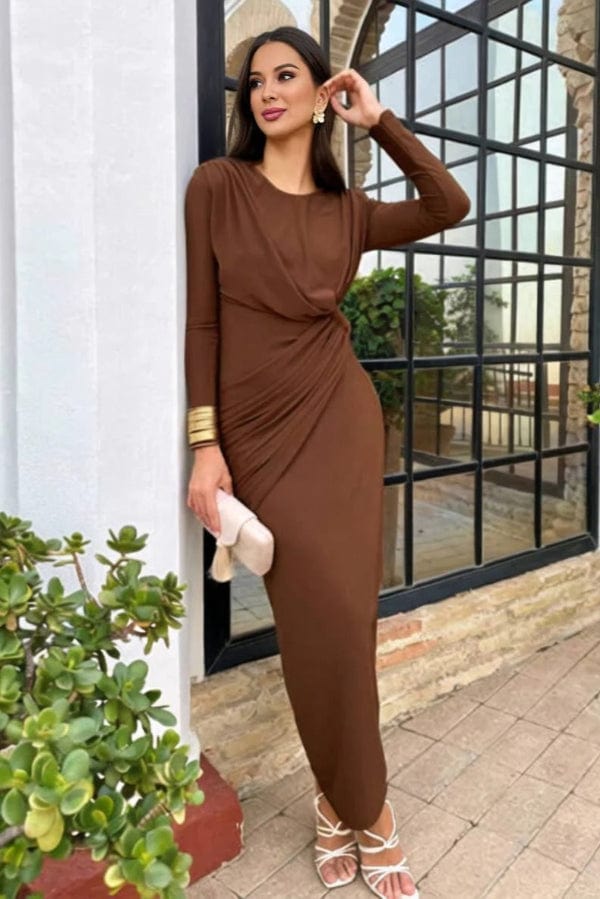 Robe Marron Manche Longue