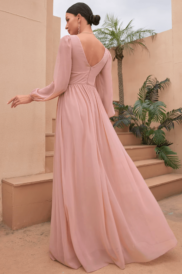Robe Maxi Rose Poudré