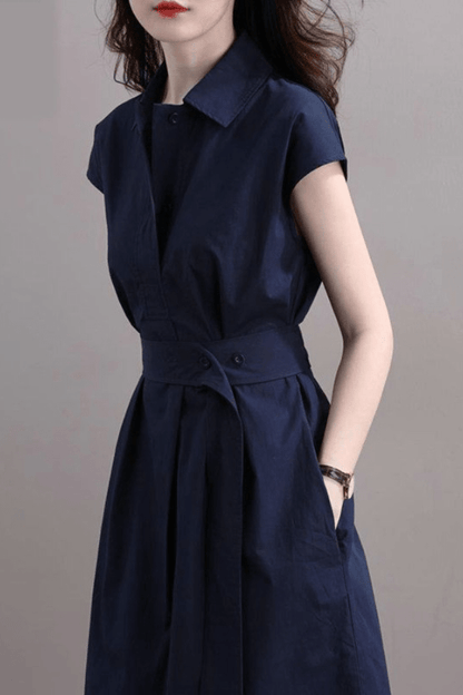 Robe Mi Longue Bleu Marine