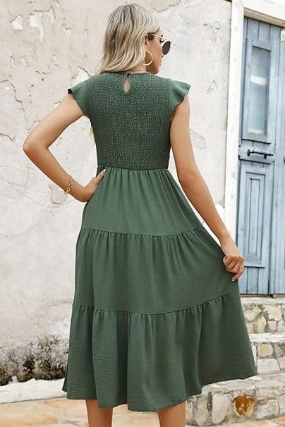 Robe Mi Longue Vert Sauge