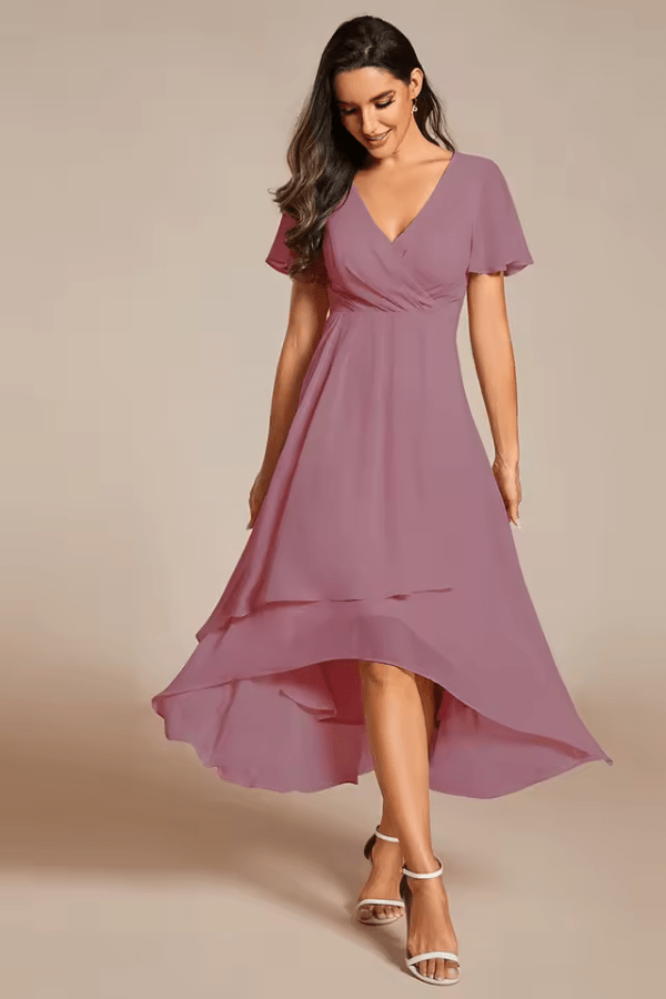 Robe Mi-Longue Vieux Rose