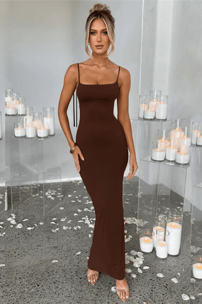 Robe Moulante Marron