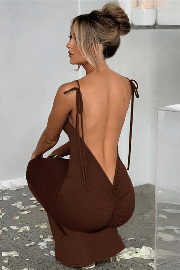 Robe Moulante Marron