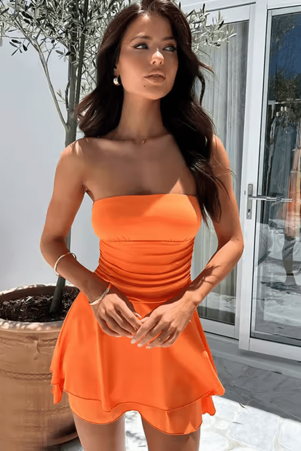 Robe Orange Courte