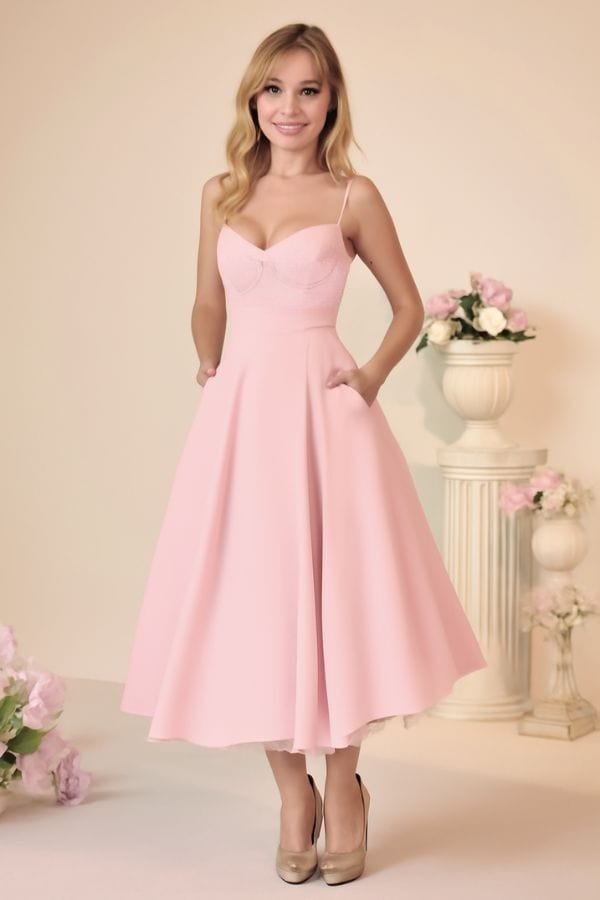 Robe Patineuse Rose Poudrée