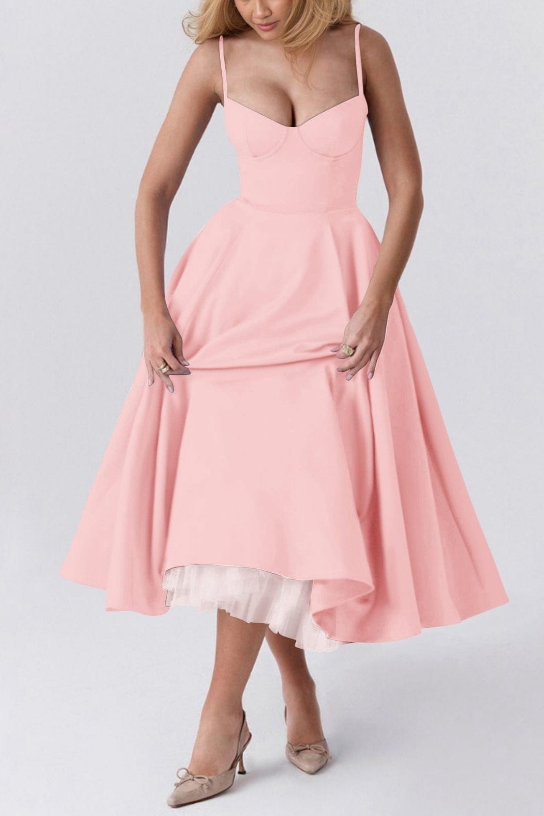 Robe Patineuse Rose Poudrée