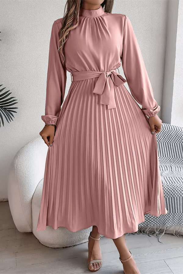 Robe Plissée Rose Poudré