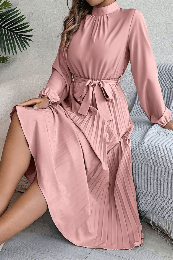 Robe Plissée Rose Poudré