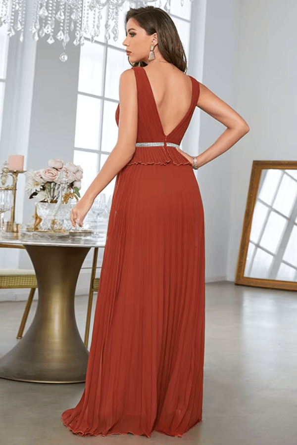 Robe Plissée Terracotta