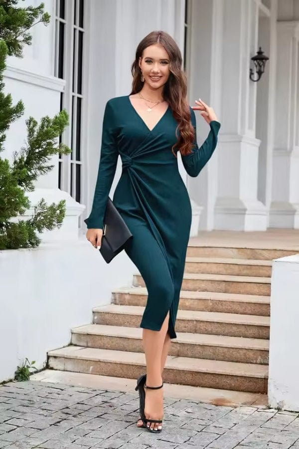 Robe Portefeuille Bleu Canard