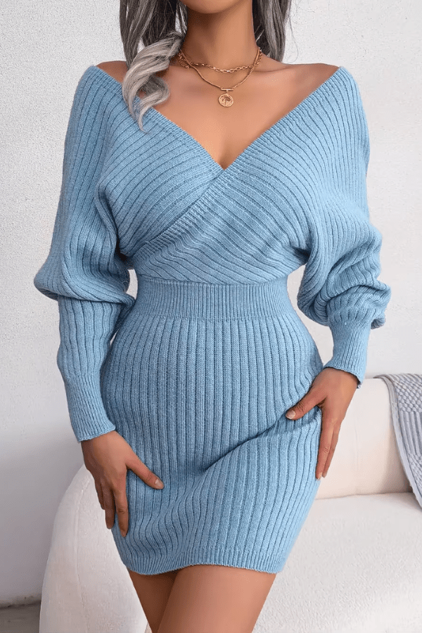 Robe Pull Bleu Ciel
