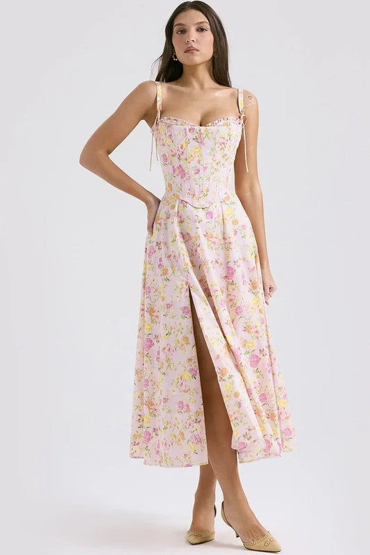 Robe Rose Pale Fleurie