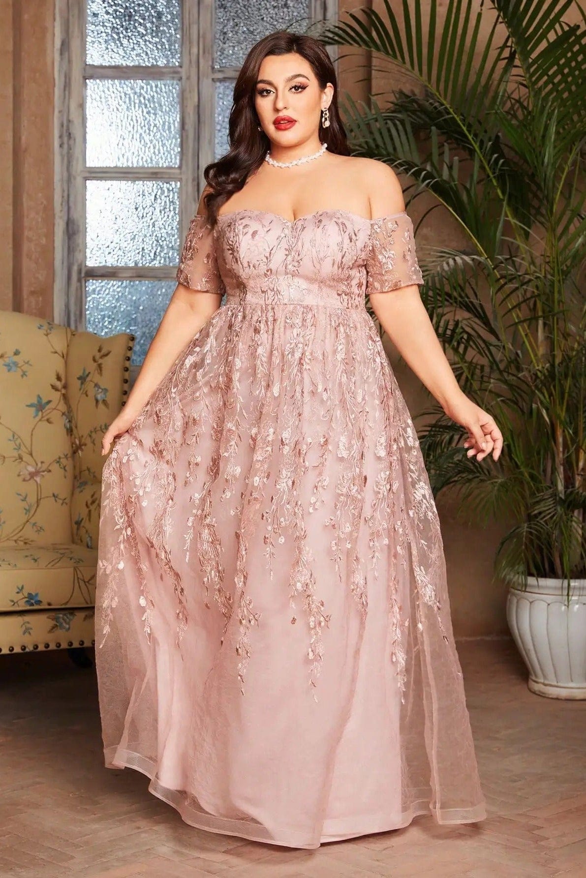 Robe Rose Pale Grande Taille