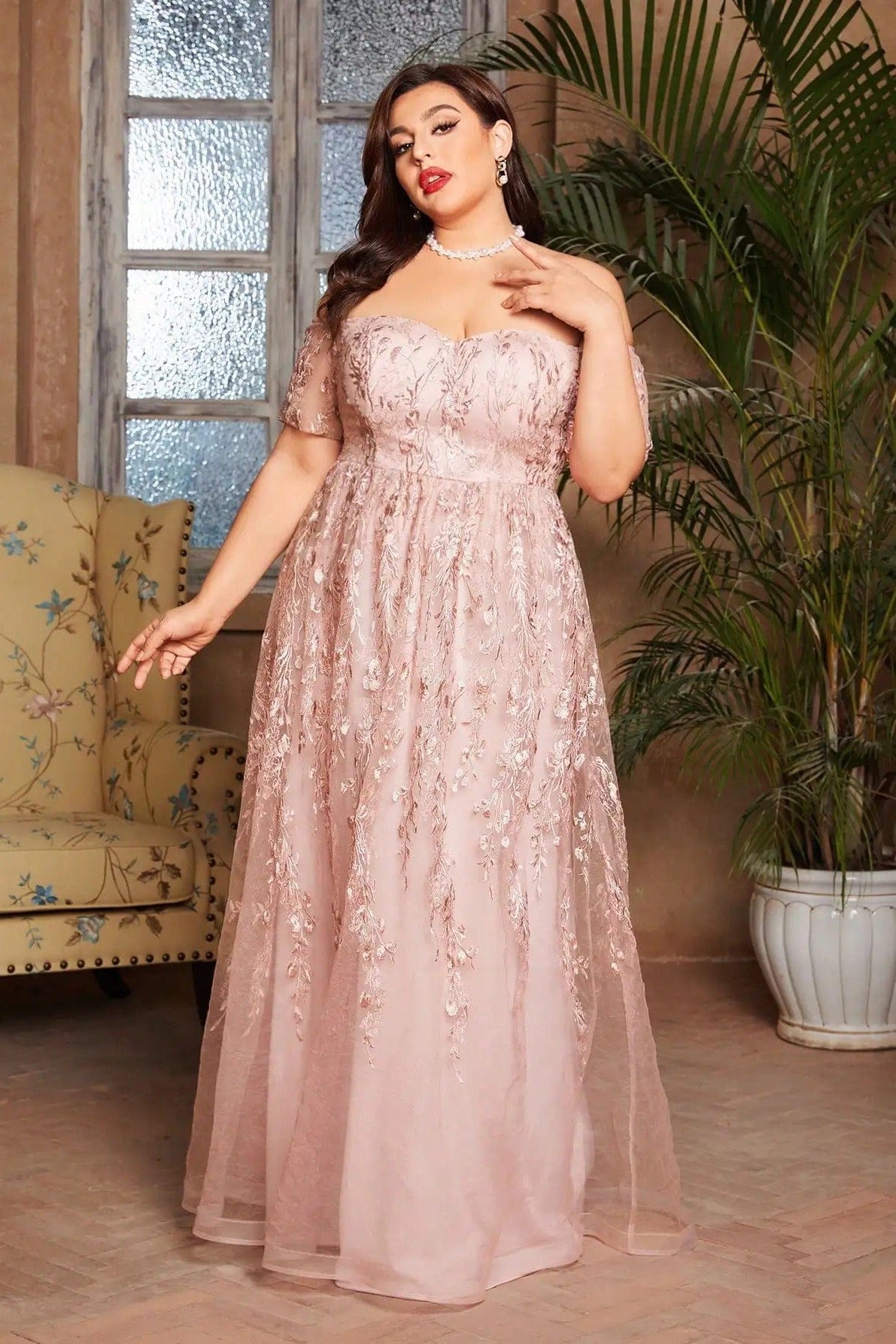 Robe Rose Pale Grande Taille