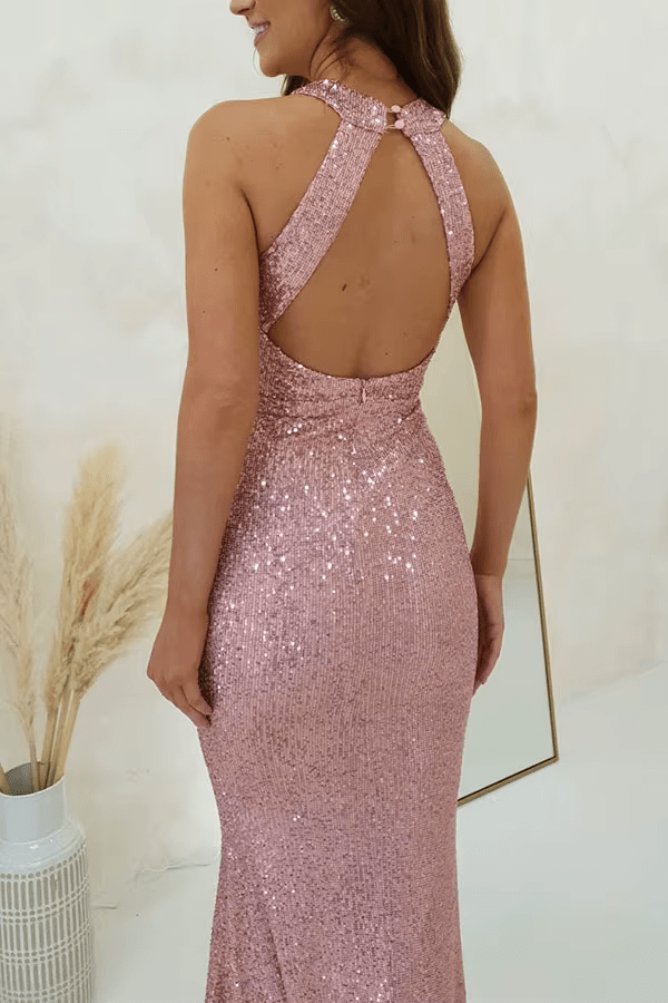 Robe Rose Pale Paillette