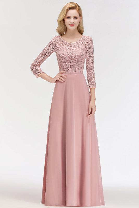 Robe Rose Poudré Manche 3/4