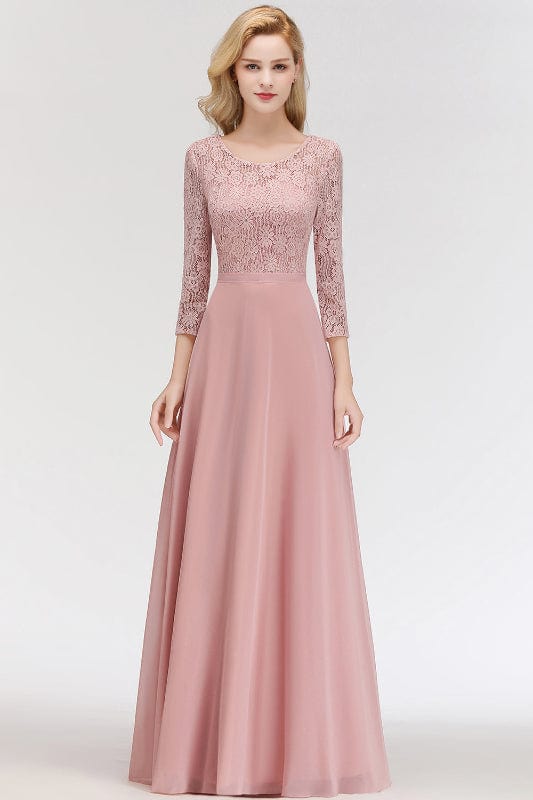 Robe Rose Poudré Manche 3/4