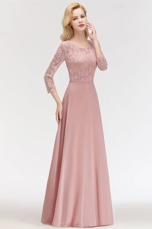 Robe Rose Poudré Manche 3/4