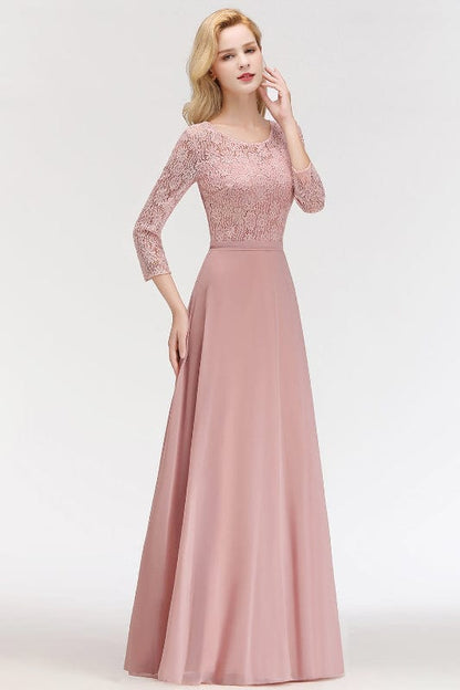 Robe Rose Poudré Manche 3/4