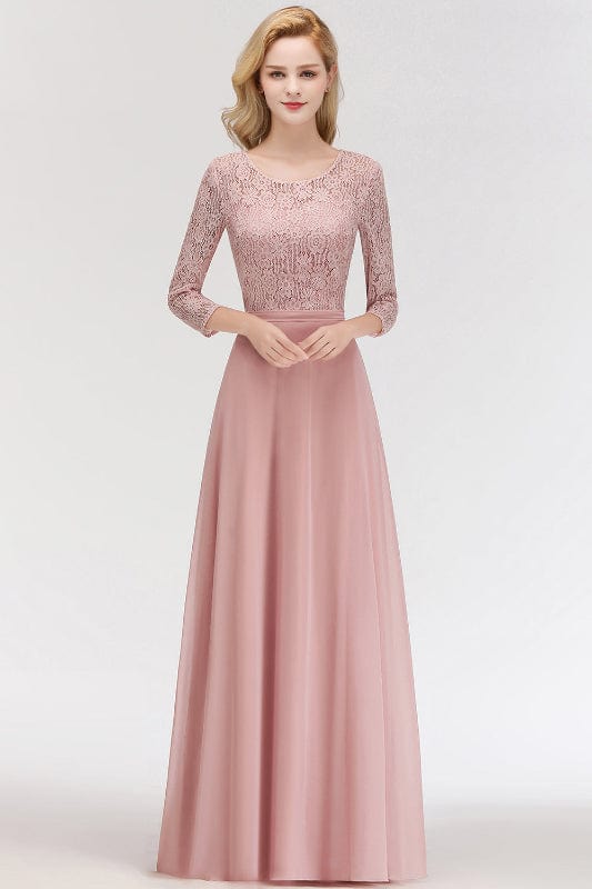 Robe Rose Poudré Manche 3/4