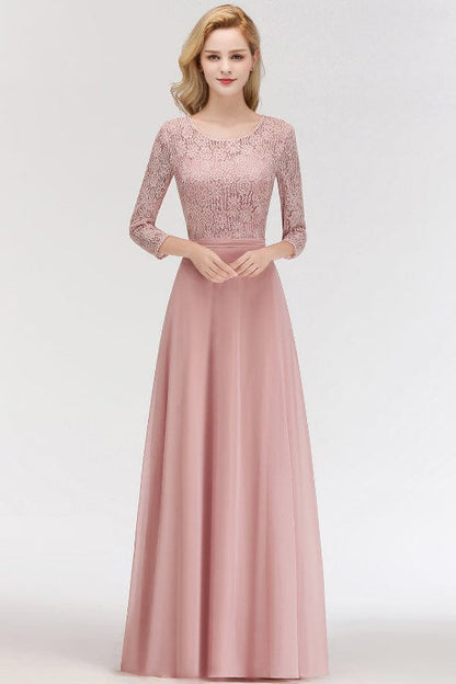 Robe Rose Poudré Manche 3/4