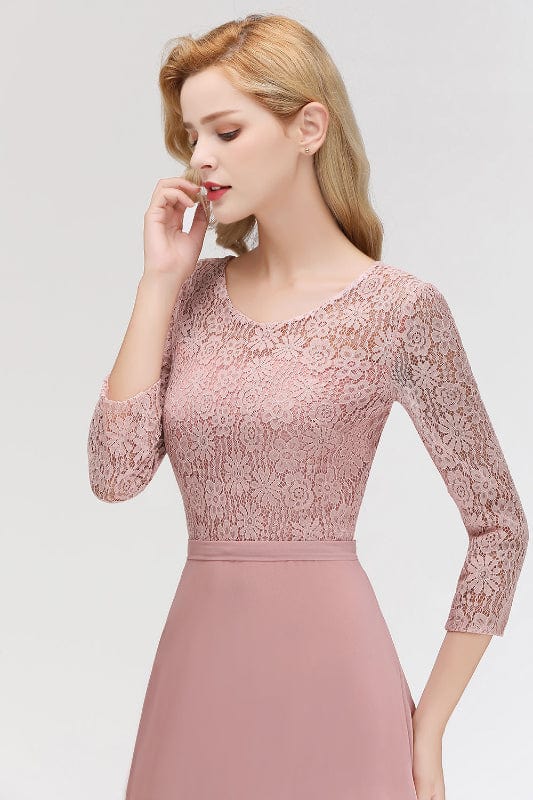 Robe Rose Poudré Manche 3/4