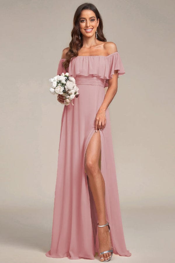 Robe Rose Poudré Mariage Demoiselle D'Honneur