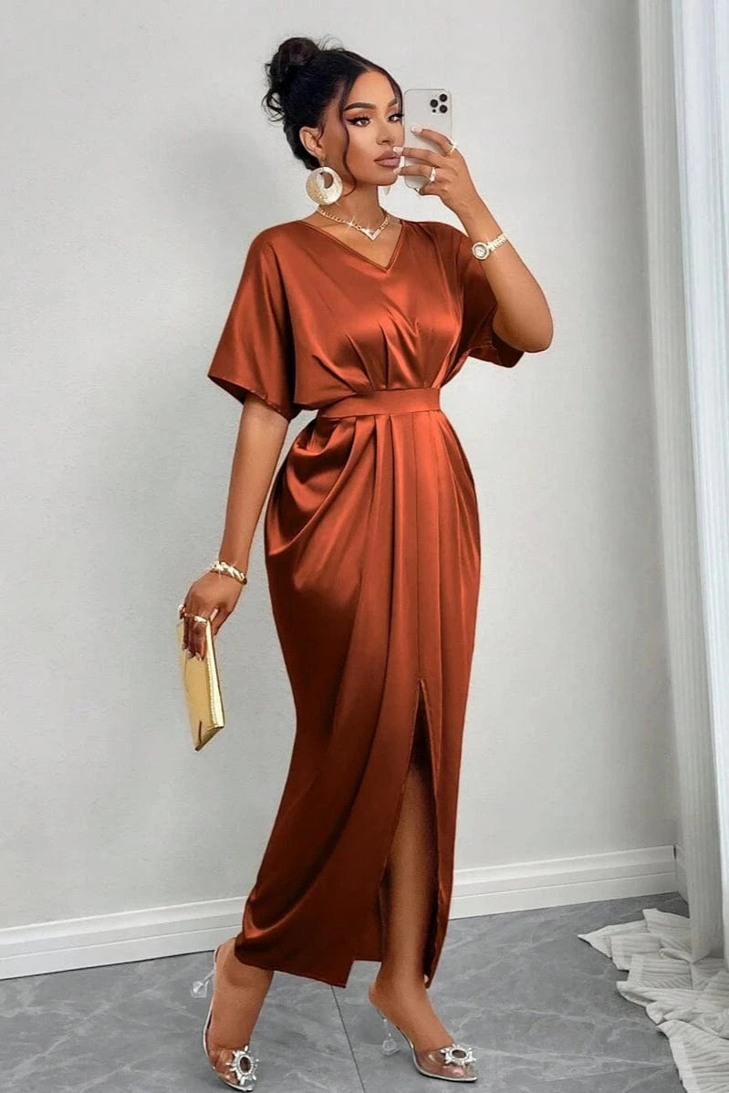 Robe Satin Marron