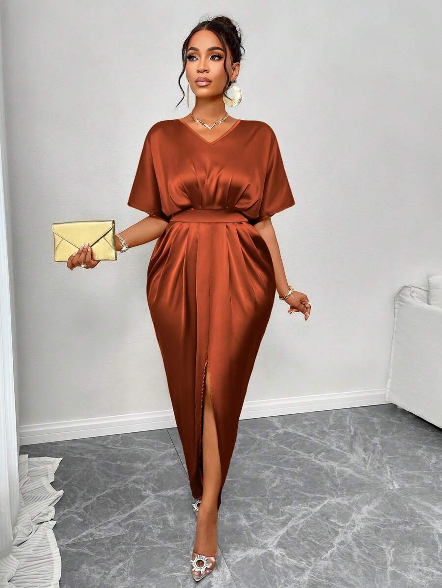 Robe Satin Marron