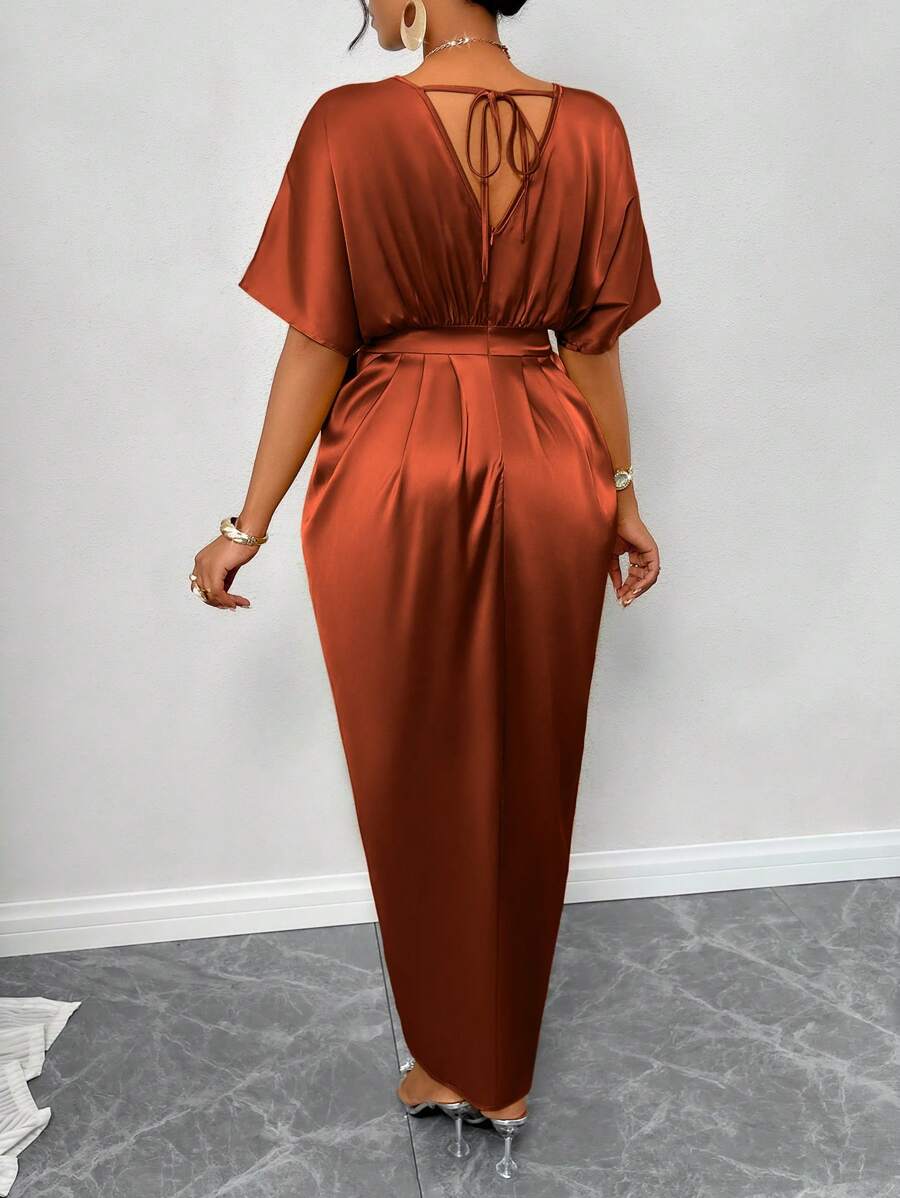 Robe Satin Marron