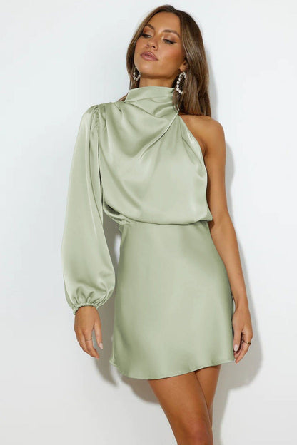 Robe Satin Vert D'Eau