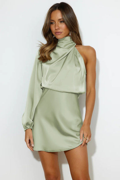 Robe Satin Vert D'Eau