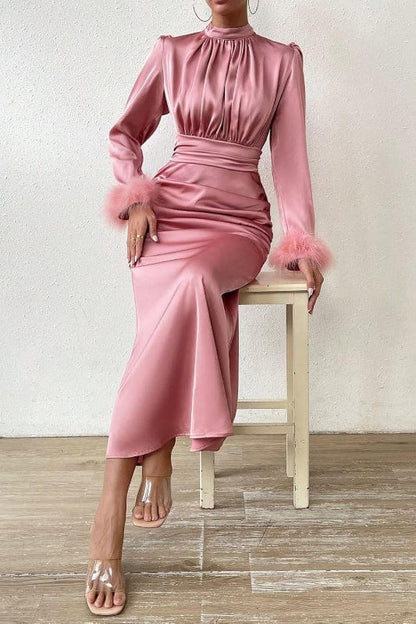 Robe Satin Vieux Rose