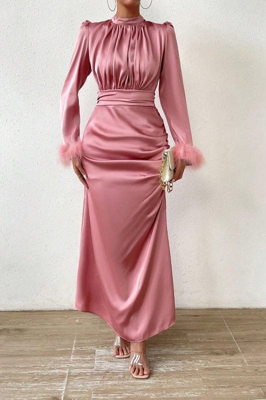Robe Satin Vieux Rose